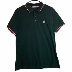 Moncler Tricolor Striped Polo Shirt Green Men's Size XL